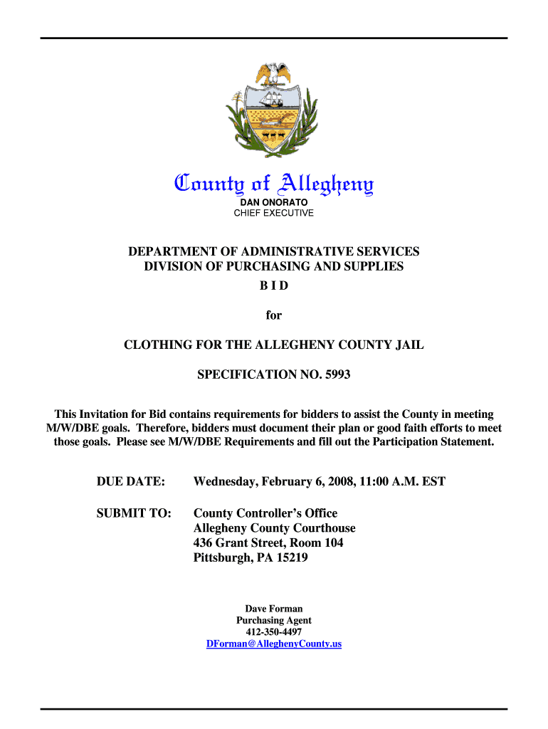 Fillable Online apps county allegheny pa CLOTHING FOR THE ALLEGHENY