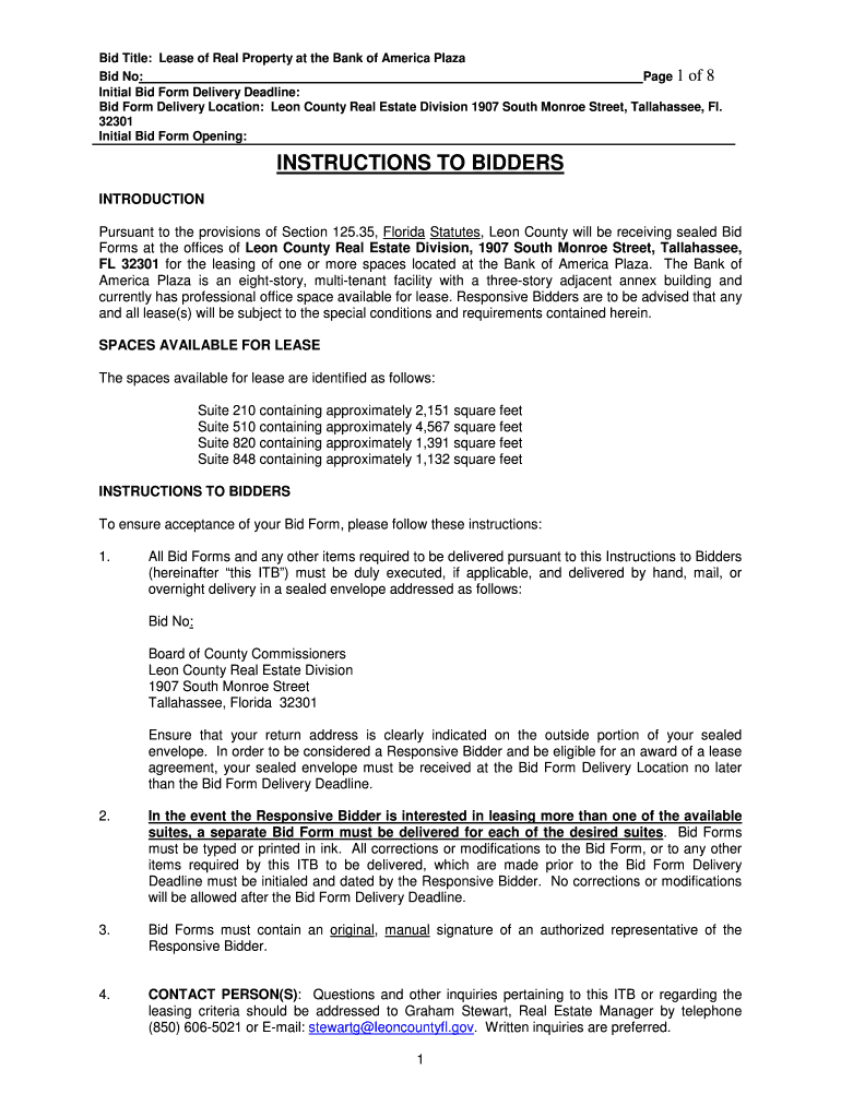 Fillable Online cms leoncountyfl BOA Instructions Leon County cms