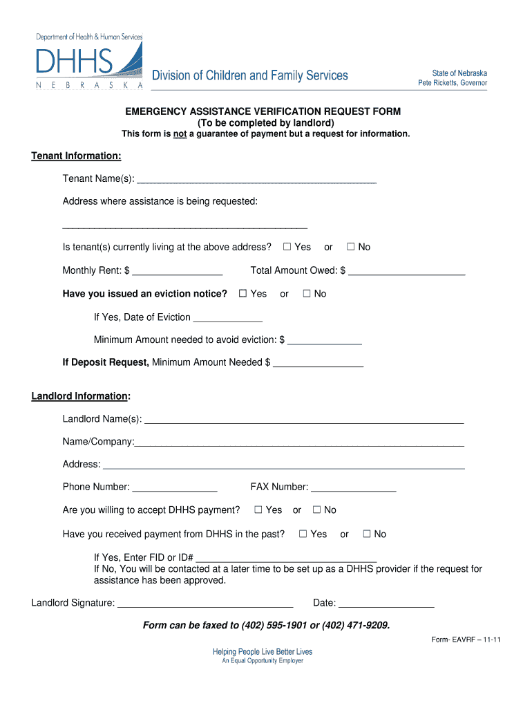 Fillable Online dhhs ne Documents EA Landlord request EN dhhs ne Fax