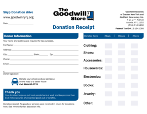 donation receipt pdf Forms and Templates - Fillable & Printable Samples