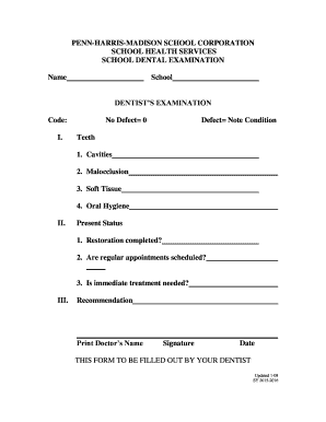 Fillable Online Dental Exam Form Fax Email Print - pdfFiller