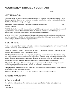 Negotiation Strategy Contract Template Form - Fill Online, Printable