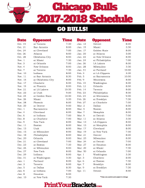 Fillable Online Chicago Bulls Schedule - NBA.com Fax Email Print