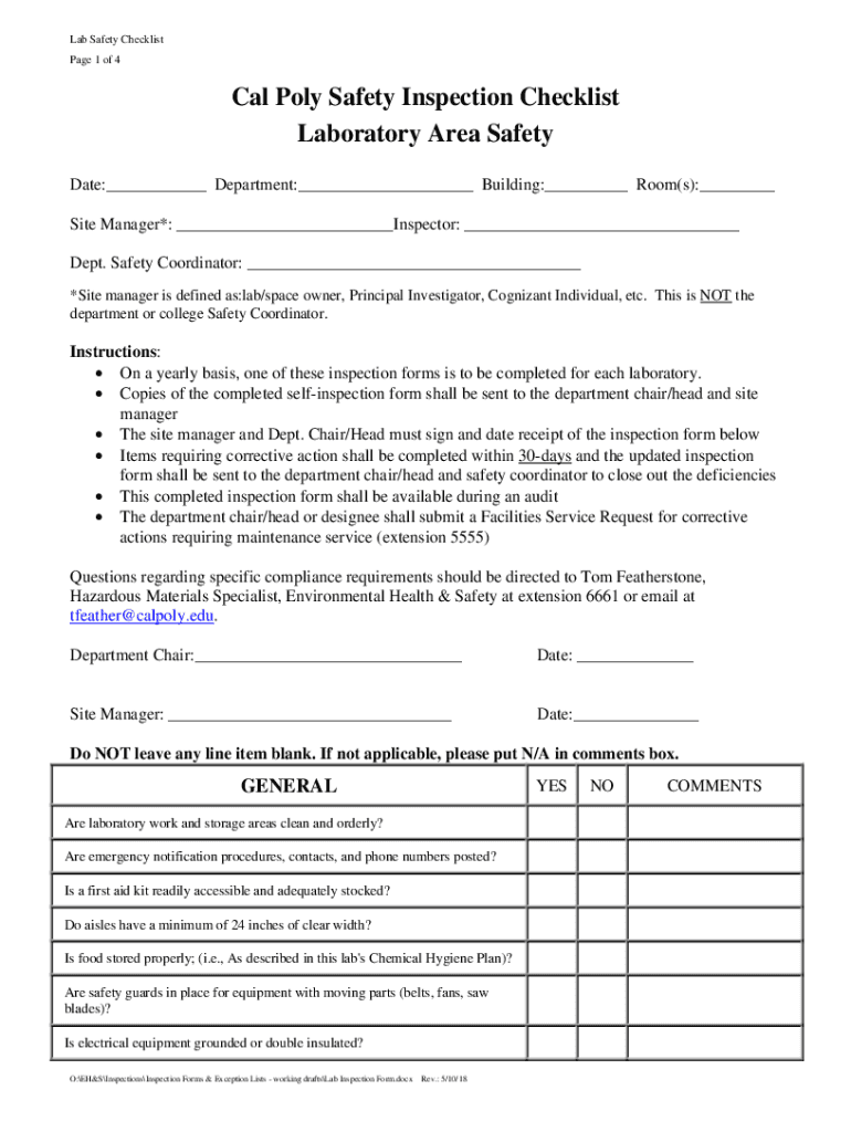Laboratory maintenance checklist Fill out & sign online DocHub