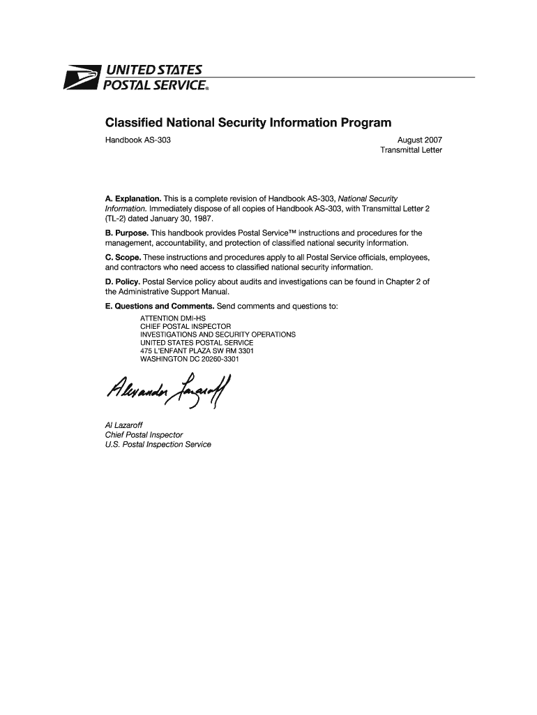 Fillable Online Classified National Security Information Program Fax