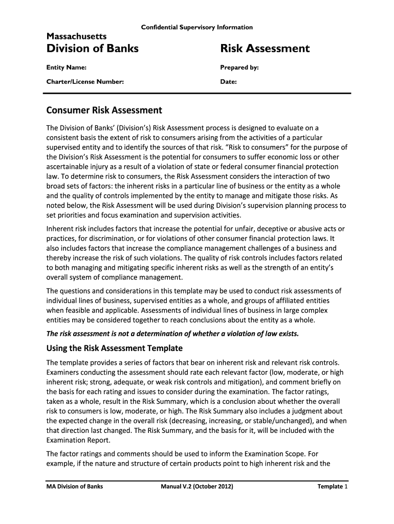 Fillable Online Confidential Supervisory Information Fax Email Print