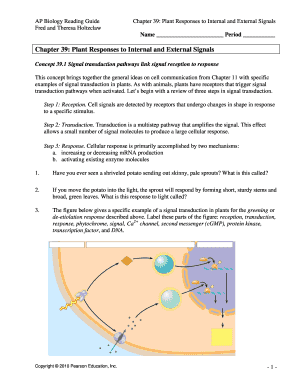 Ap Biology Chapter 39 Reading Guide Answers - Fill and Sign Printable