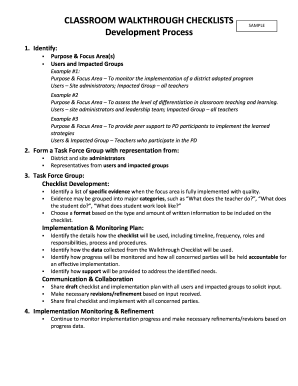 Printable Classroom Walkthrough Template - Fill Online, Printable
