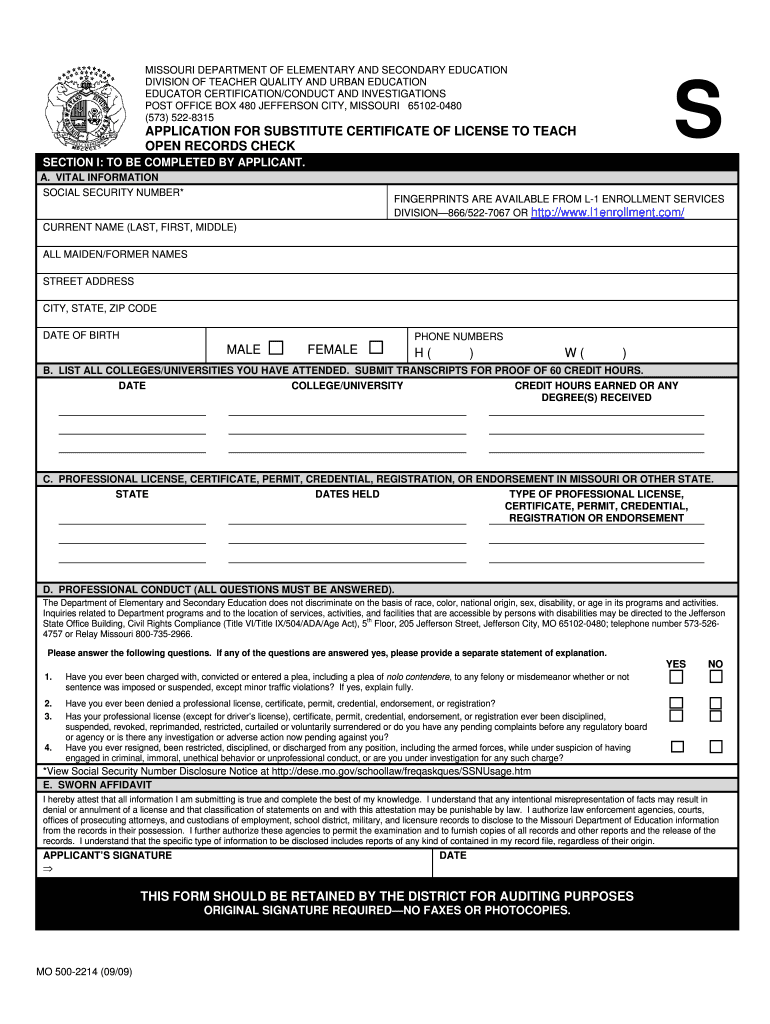 Fillable Online DESE Substitute Requirements Fax Email Print pdfFiller