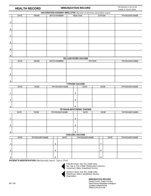 117 Printable Sample California Immunization Record Forms and Templates