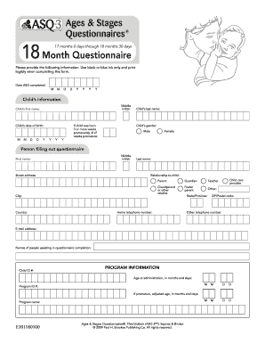 18 Month Asq - Fill Online, Printable, Fillable, Blank | pdfFiller