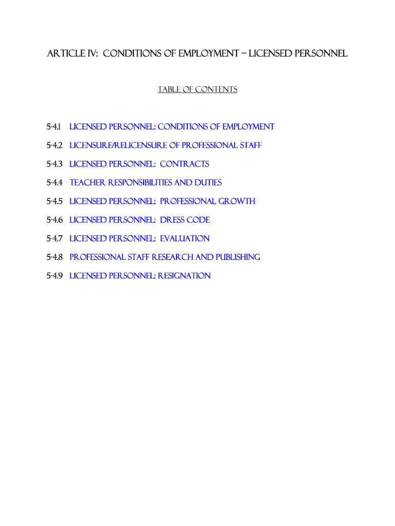 Fillable Online Conditions of employment Hanover County Public Schools Fax Email Print pdfFiller