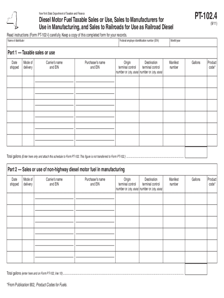 Fillable Online Form PT102.49/11 Diesel Motor Fuel Taxable Sales or