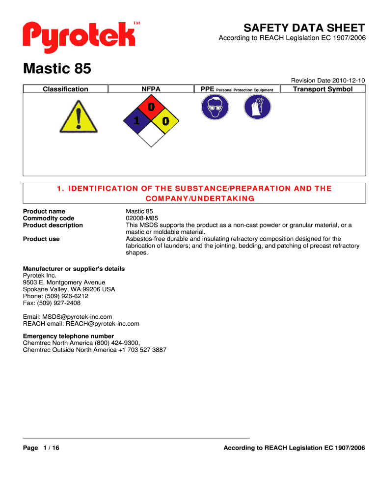 Mastic 85 Fill Online, Printable, Fillable, Blank pdfFiller