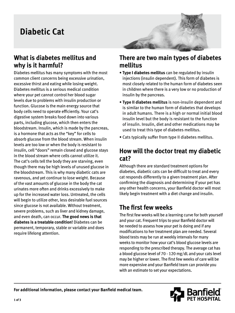 Fillable Online Diabetic Cat Fax Email Print pdfFiller