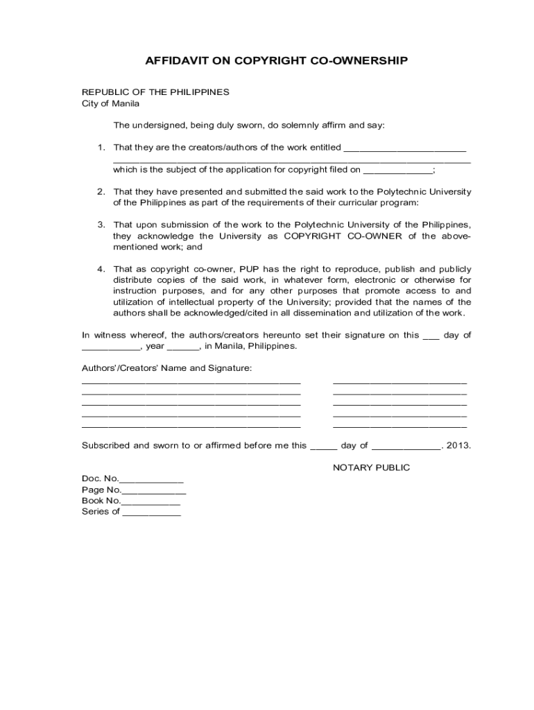 Co Ownership Agreement Template Philippines Fill Online, Printable