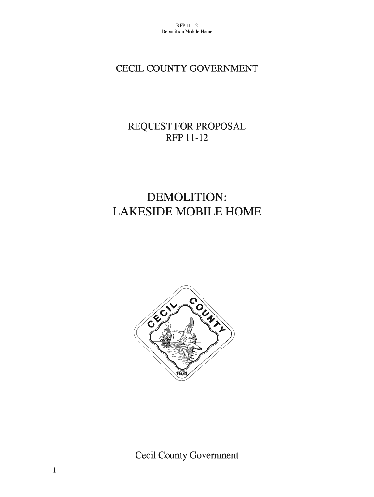 Fillable Online Proposal Document Cecil County Government Fax Email