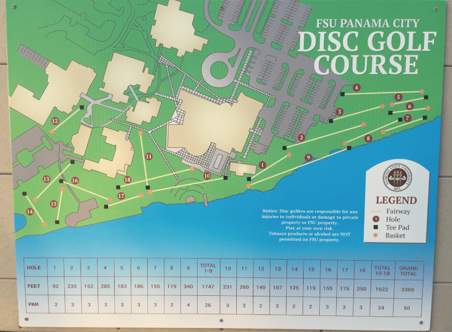 Fsu Panama City Campus Map FSU Panama City Professional Disc Golf Association