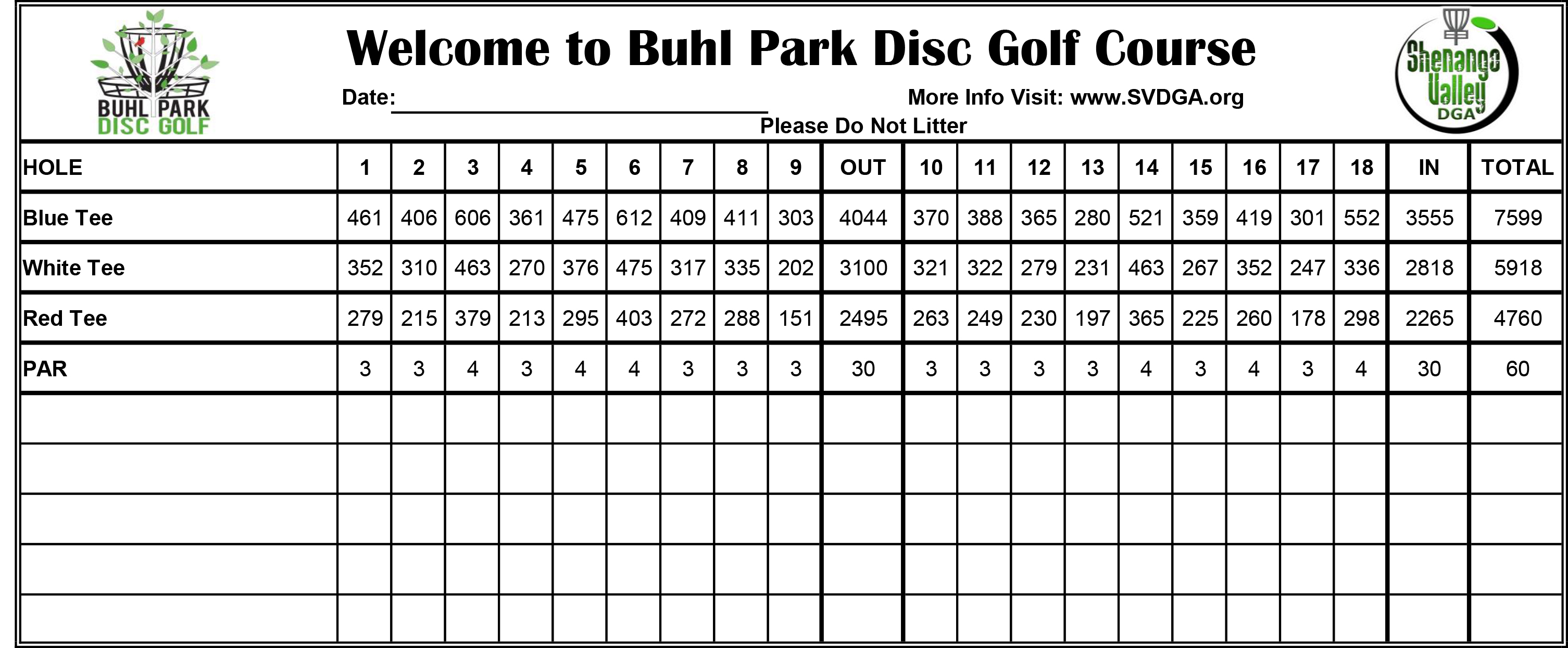 Buhl Park Disc Golf Course Professional Disc Golf Association