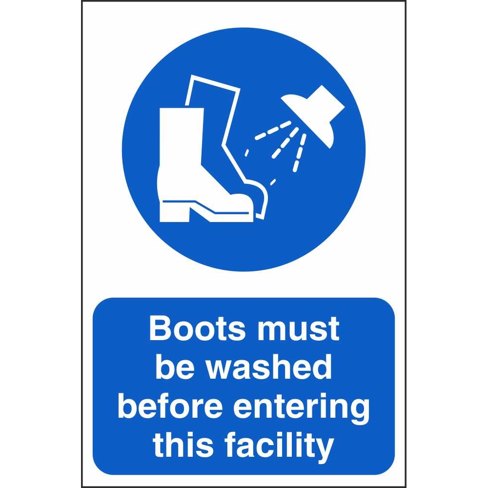 Boots Must Be Washed Signs Mandatory Construction Safety Signs