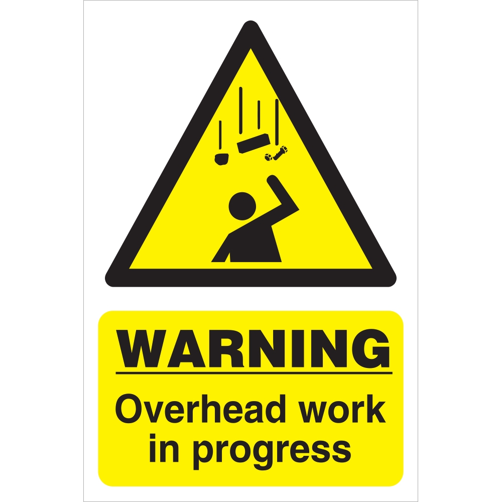 Warning Men Working Overhead Signs Hazard Construction Safety Signs