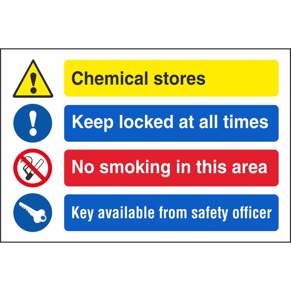 Chemical Stores Keep Locked At All Times No Smoking In This Area Signs