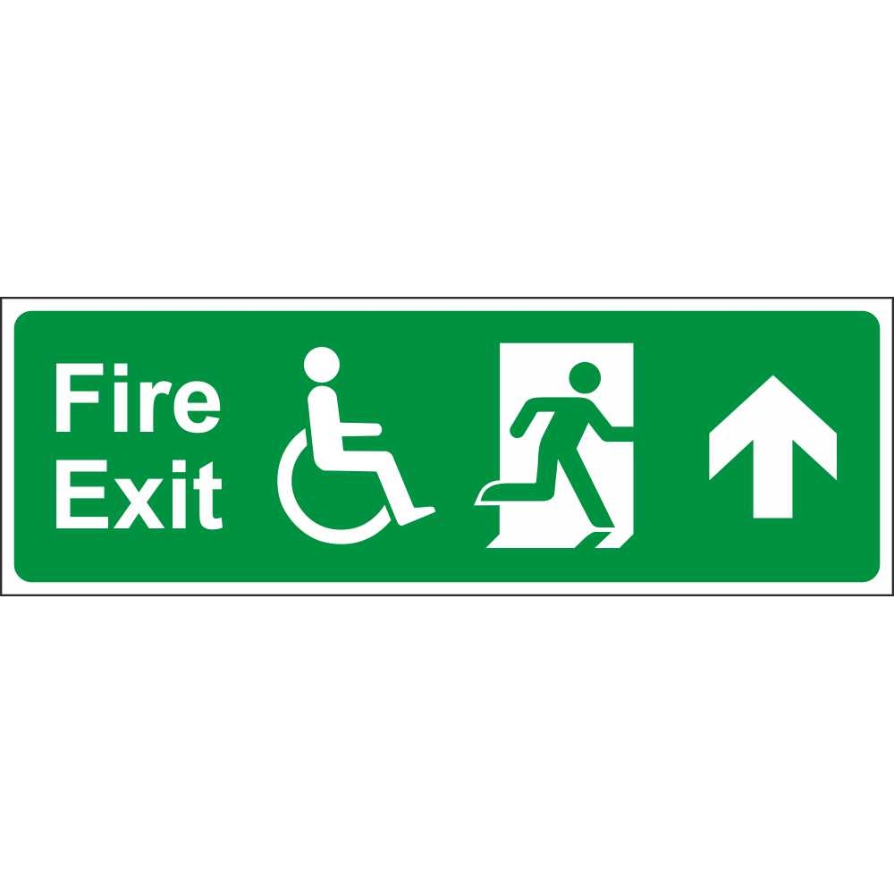 Fire Exit Up Arrow Wheelchair Access Emergency Escape Site Safety Signs