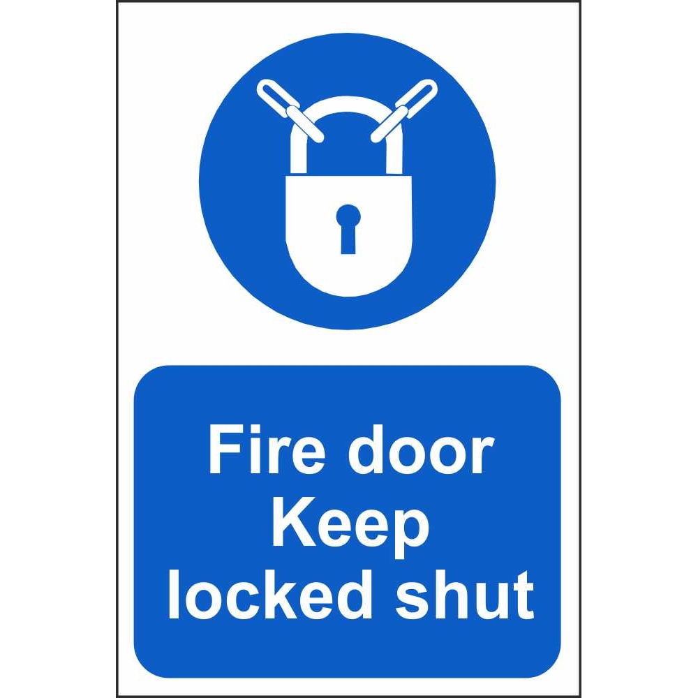 Automatic Fire Door Keep Locked Shut Signs Fire Action Safety Signs