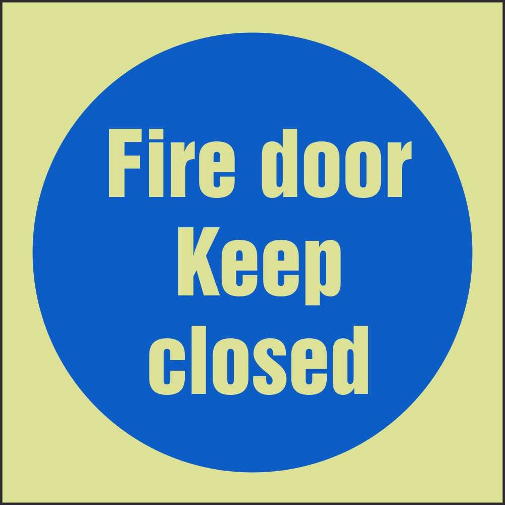 Fire Door Keep Closed Signs Photoluminescent Fire Action Signs