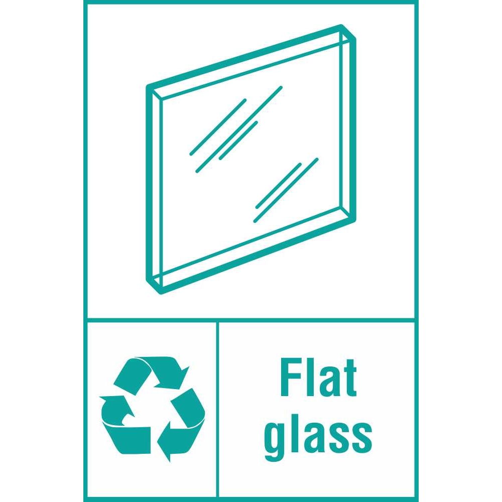 Flat Glass Waste Recycling Signs Environmental Safety Signs