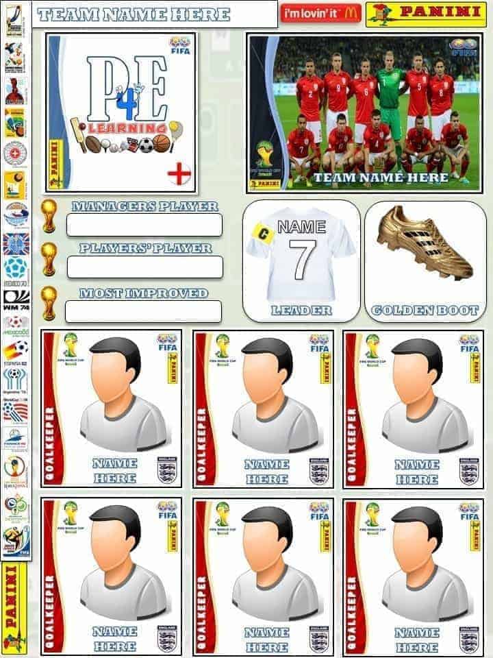 Sport Sticker Book Template PE4Learning