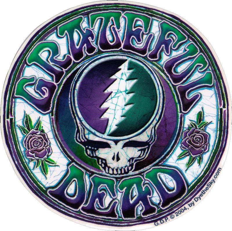 Grateful Dead Steal Your Face Batik Bumper Sticker / Decal Peace