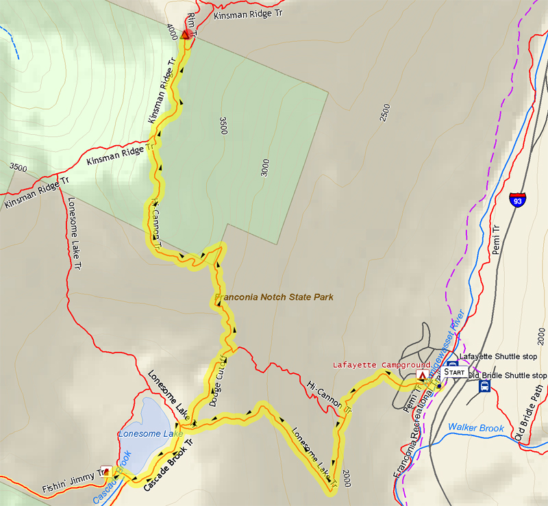 Cannon Mtn Trail Map 