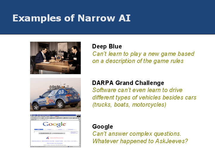 Examples of Narrow Artificial Intelligence Pearltrees