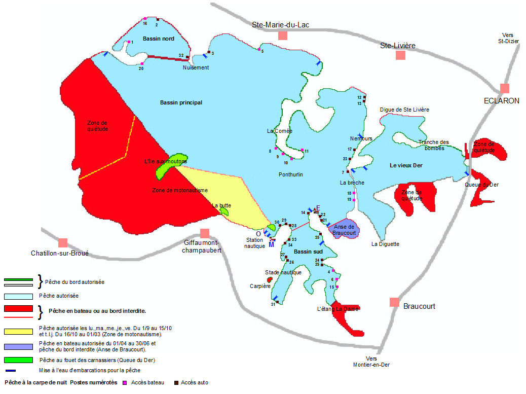 Pain Points Carte du lac du Der