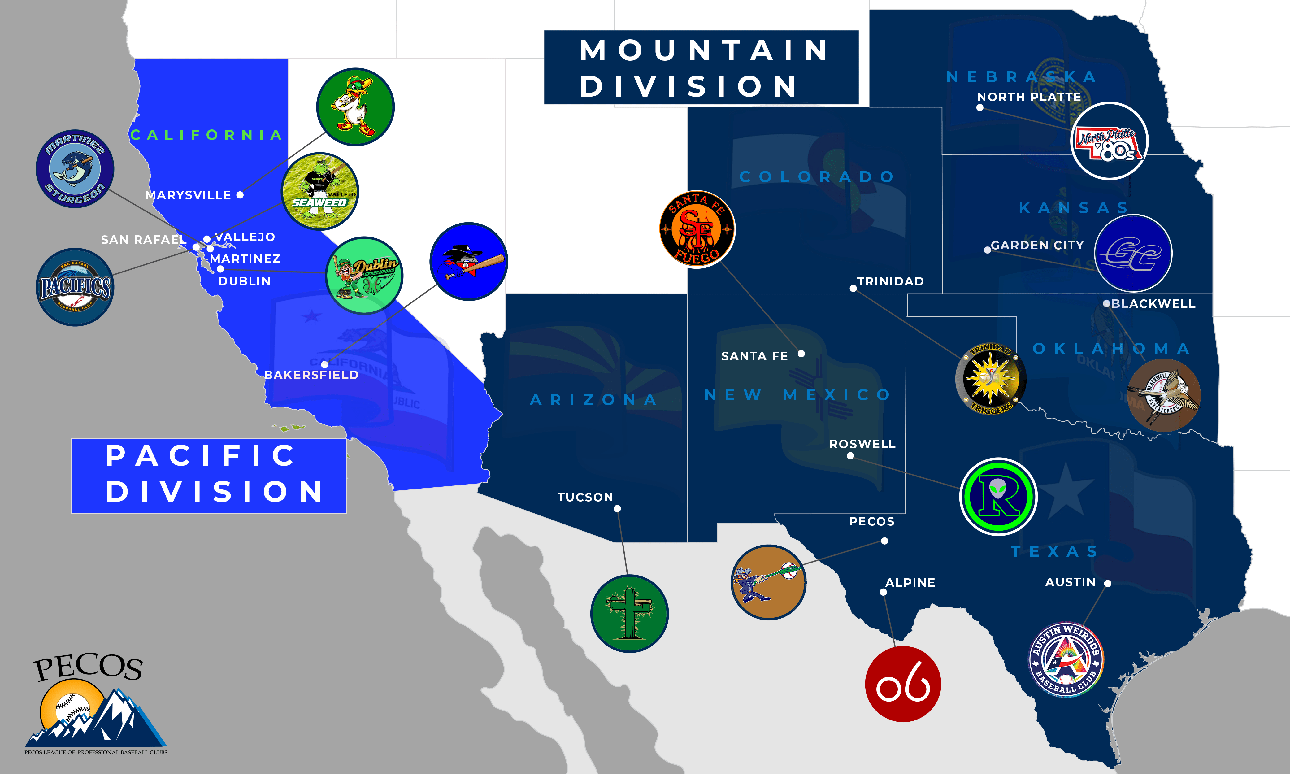 to Pecos League of Professional Baseball Clubs to the