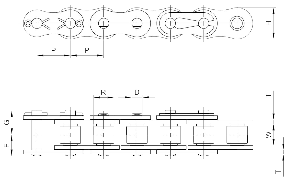 ANSI 25 Chain ANSI Standard Size 25 Roller Chain PEER Chain