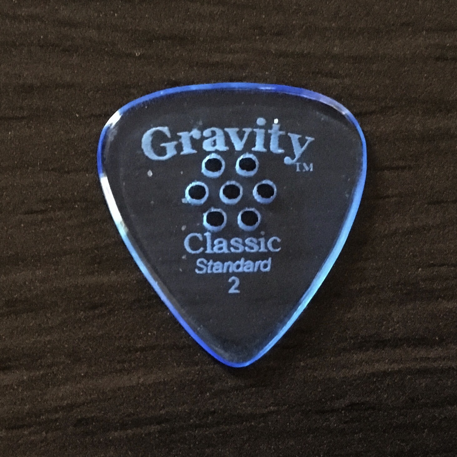 GRAVITY PICKS Classic Standard 2mm Blue with Grip Holes Peerless Music