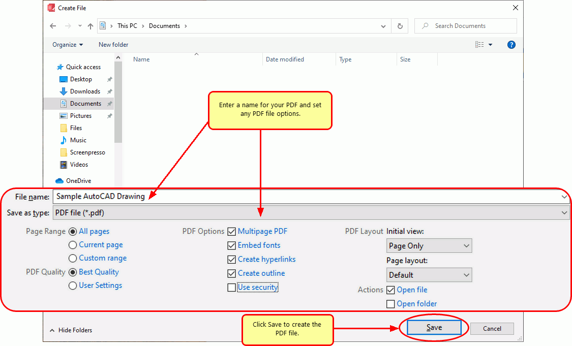 Convert Autocad to PDF Converting to PDF from Autocad