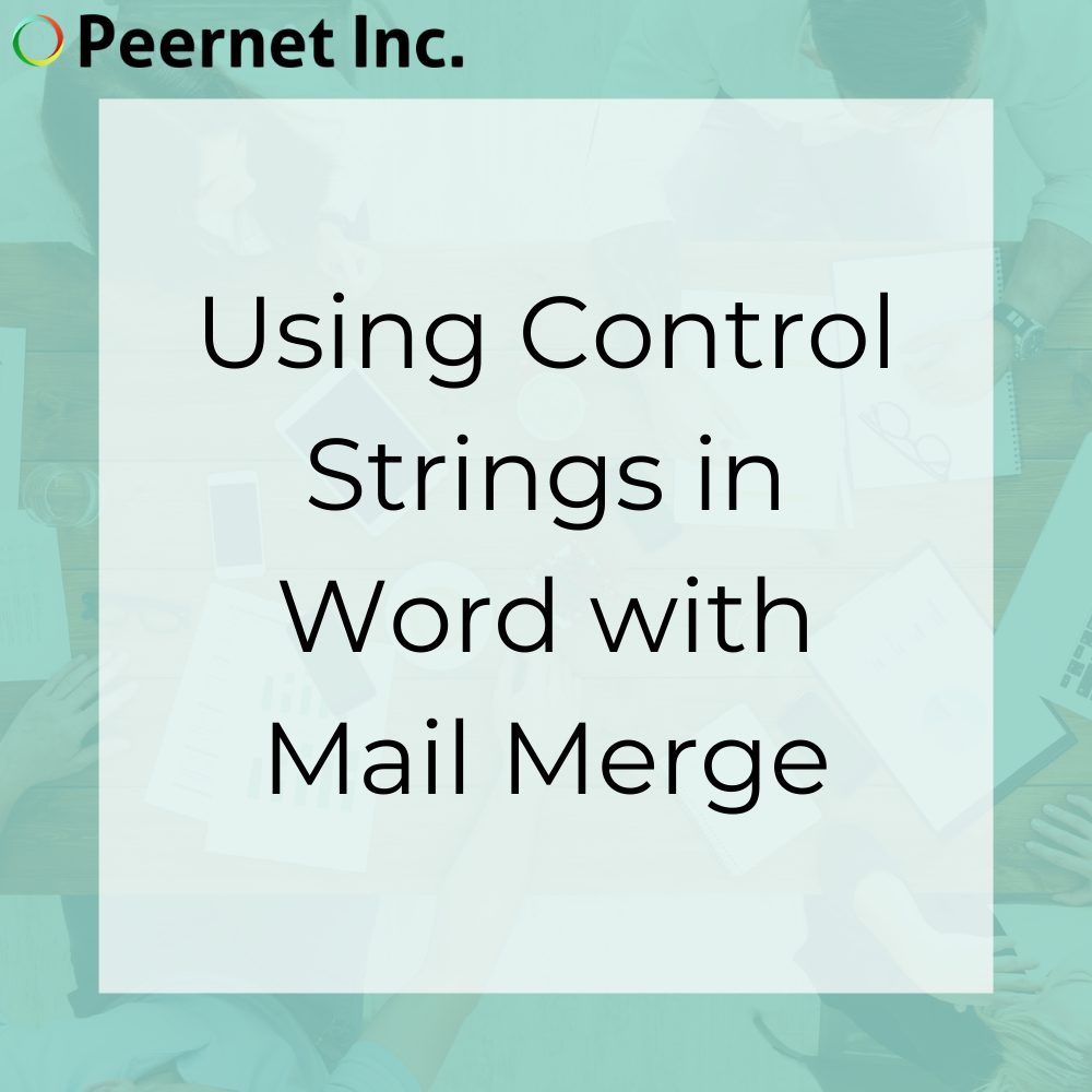 Using Control Strings with Mail Merge