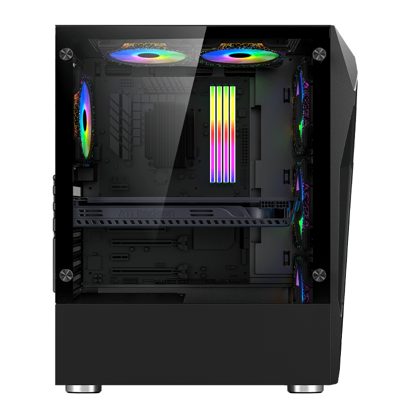 Gaming Computer Case PC ATX RGB White