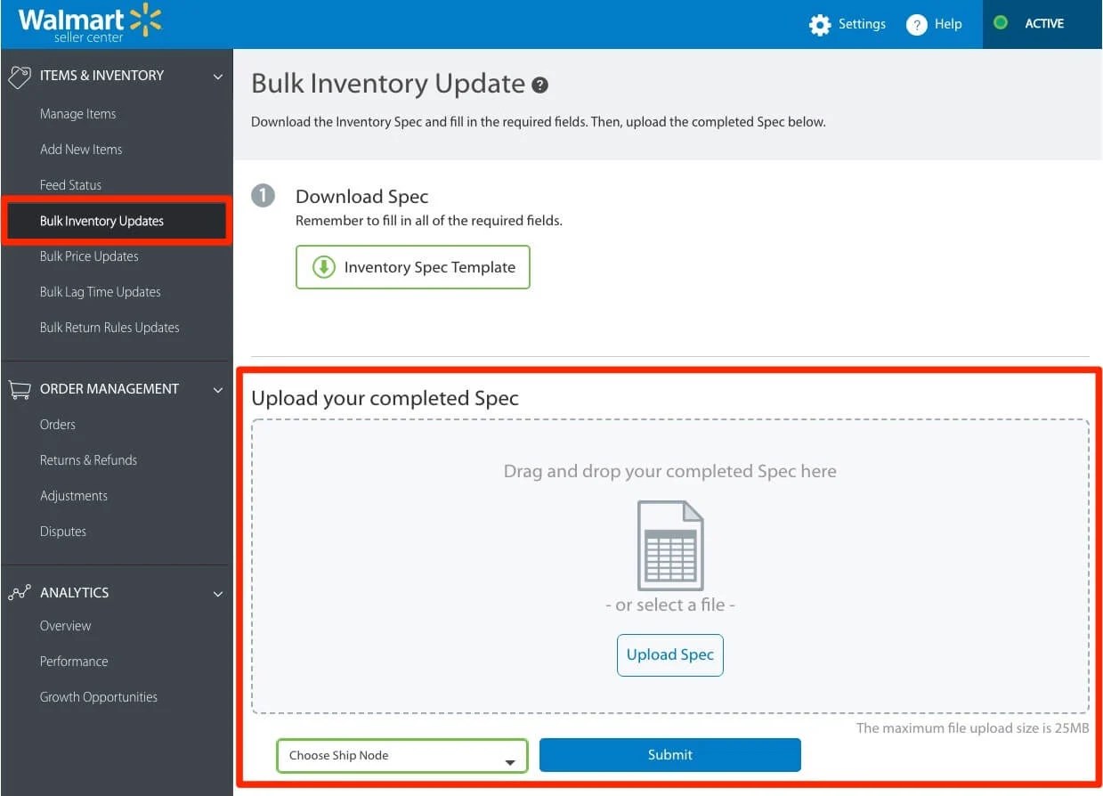 How Do I Upload Inventory To Walmart In Bulk?
