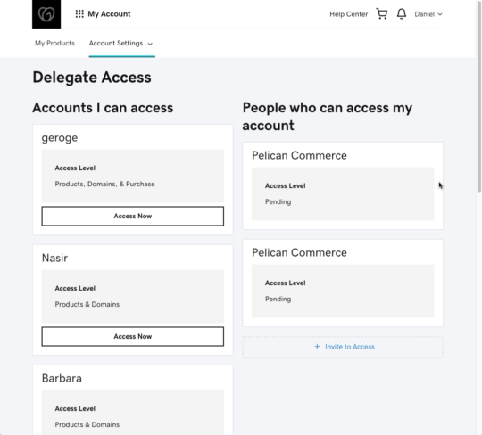 How To Provide GoDaddy Delegate Access?