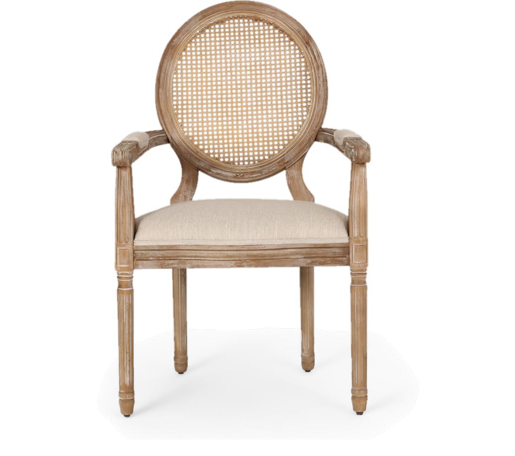 Cane Back King Louis Arm Chair Pelican Tents & Events