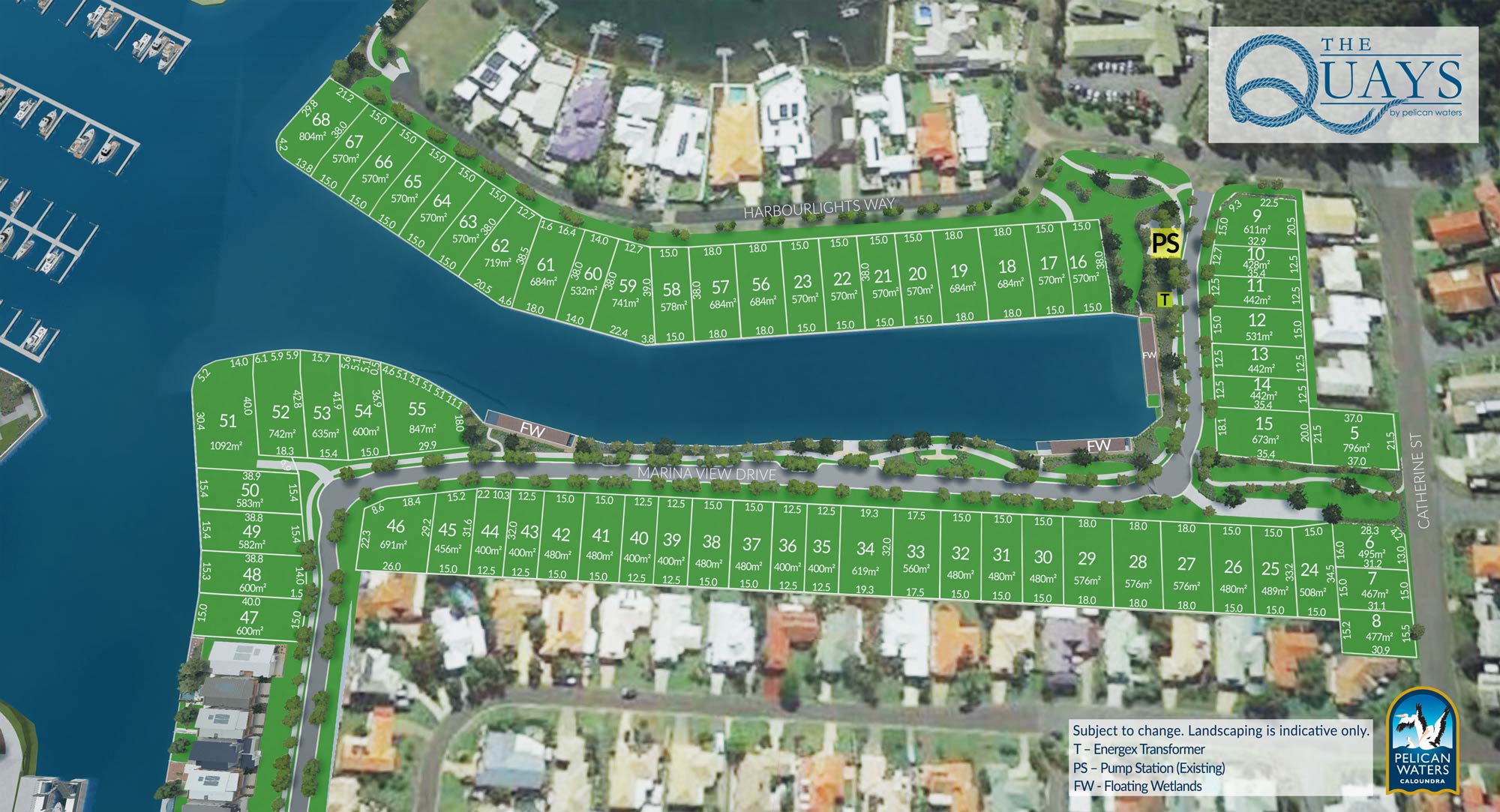 Available Land for sale at The Quays Sunshine Coast Pelican Waters