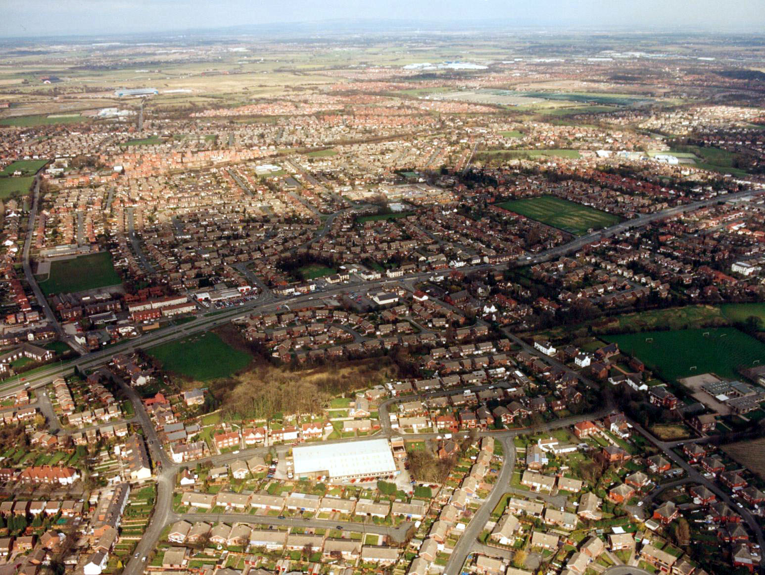 Penketh from the sky.