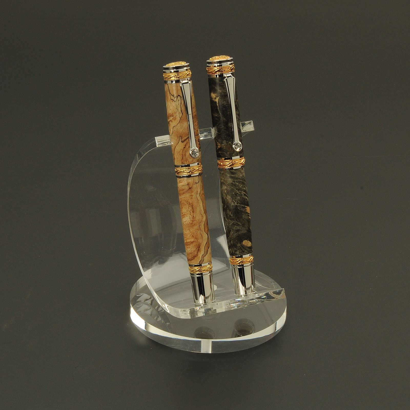 2 Pen SemiCircular Premium Acrylic Pen Stand at Penn State Industries