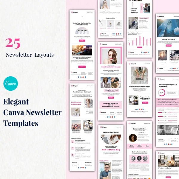 Elegant Canva Newsletter Templates Pennyblack Templates