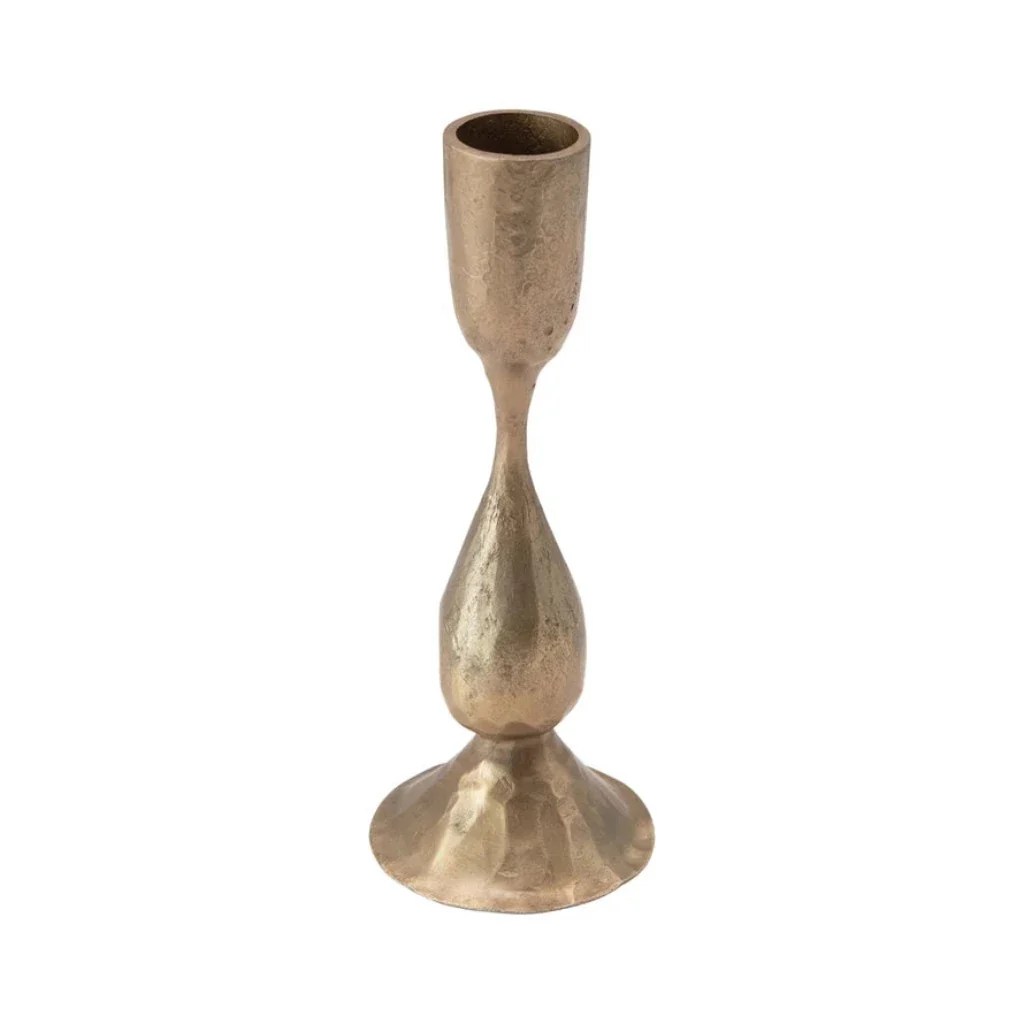 Hand Metal Candle Holder Medium peony + olive