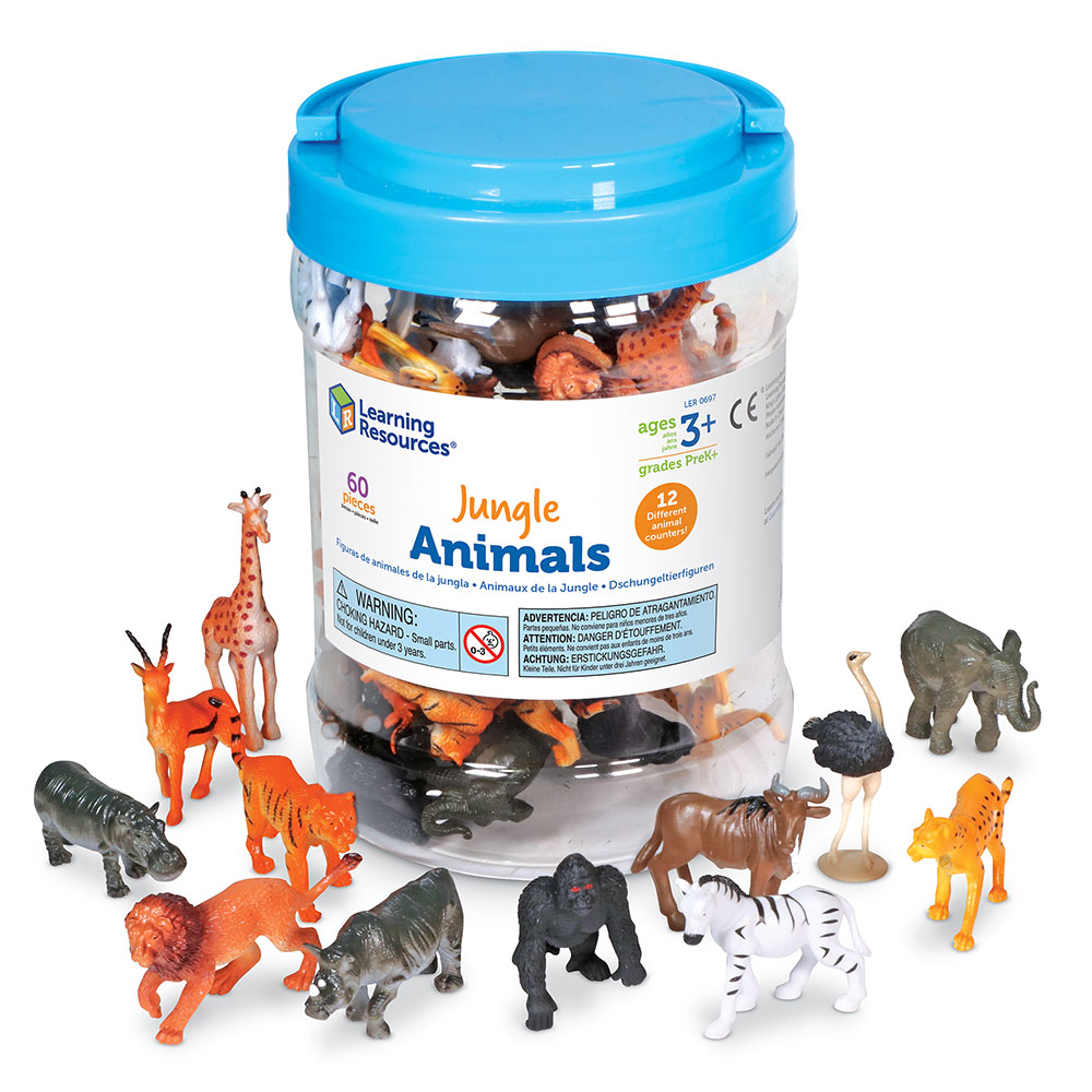Jungle Animal Counters, Set of 60 Pepepecas Juguetería